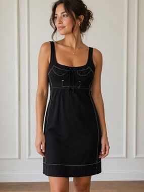 PAULE KA Black Tailored Sleeveless Mini Dress FR 36 US 4